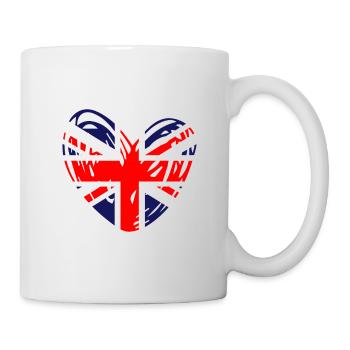 Union Jack Heart | UK Flag | British - Mug - white - Right