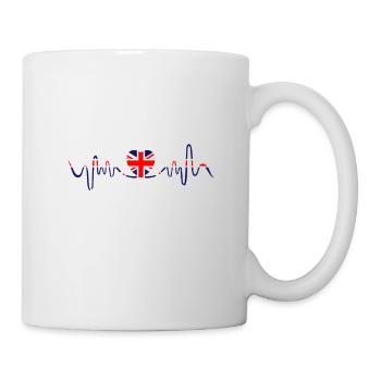 Union Jack Heartbeat | UK Flag | Heart - Mug - white - Right
