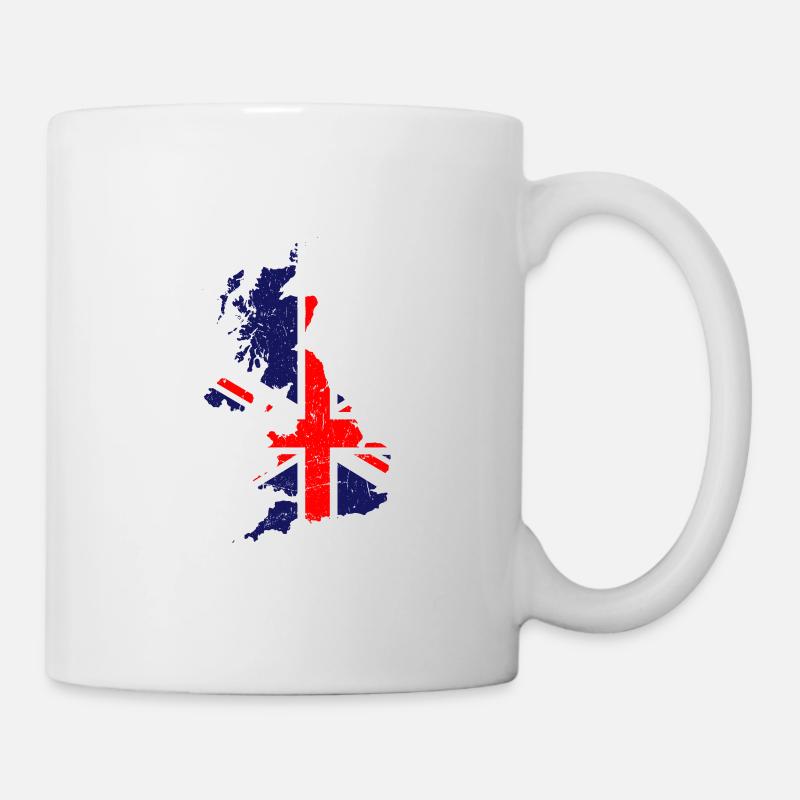 carte union jack | | du drapeau britannique | de Grande-Bretagne ROYAUME-UNI - Mug blanc - blanc