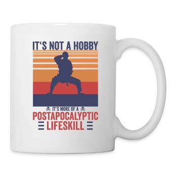 Vintage Karate Postapocalyptic Lifeskill Shirt - Tasse - Weiß - Rechts