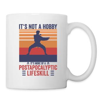 Vintage Karate Postapocalyptic Lifeskill Shirt - Tasse - Weiß - Rechts