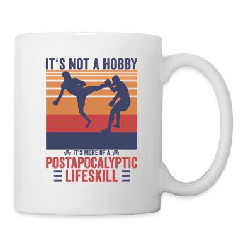 Vintage Kickboxer Postapocalyptic Lifeskill Shirt - Tasse - Weiß - Rechts