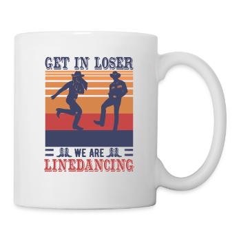 Vintage Retro Linedancing Line Dance Club Shirt - Tasse - Weiß - Rechts