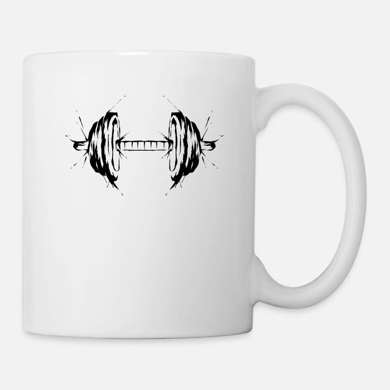 Haltère Fitness - Mug blanc - blanc