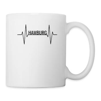 Hamburg Hansestadt Herzschlag - Tasse - Weiß - Rechts