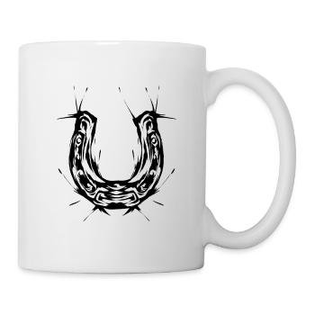 Hufeisen Reiter Pferd - Tasse - Weiß - Rechts