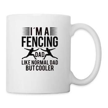 Fechten Vater Fechter Zaun Sohn Tochter - Tasse - Weiß - Rechts