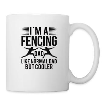 Fechten Vater Fechter Zaun Sohn Tochter - Tasse - Weiß - Rechts