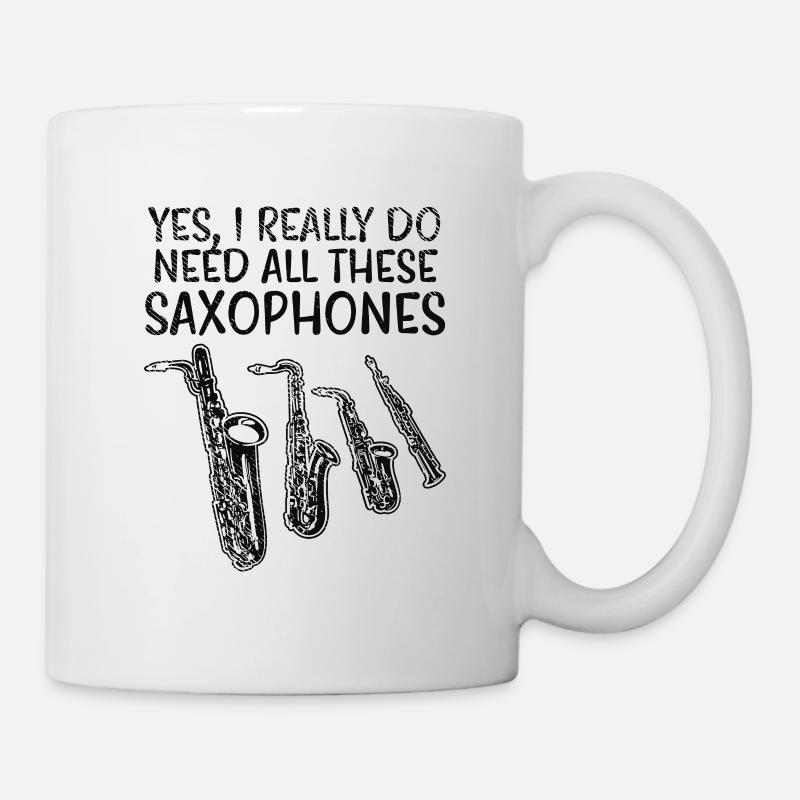 Types de saxophones - Mug blanc - blanc