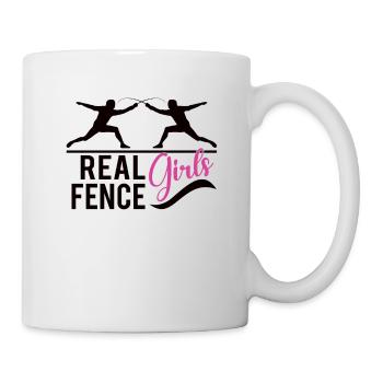 Female Fencing Girl Fencer Fence - Tasse - Weiß - Rechts