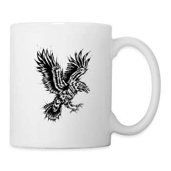 Rabe - Tasse - Weiß - Rechts
