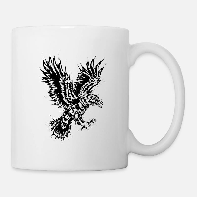Rabe - Tasse - Weiß