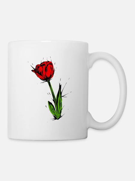 Tulipe fleurie - Mug blanc - blanc