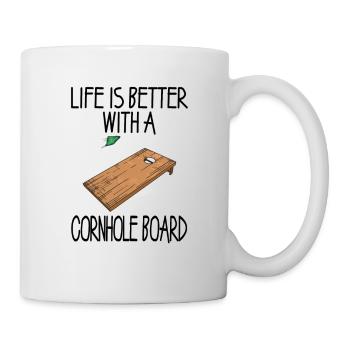 Life is better with a cornhole board trend sport - Mug - white - Right