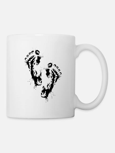 Fußabdruck Barfuß - Tasse - Weiß