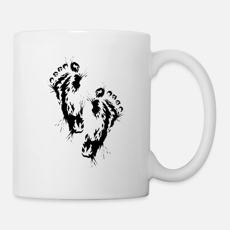 Fußabdruck Barfuß - Tasse - Weiß