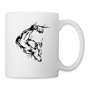 Weight Training Fitness Arm - Mug - white - Right