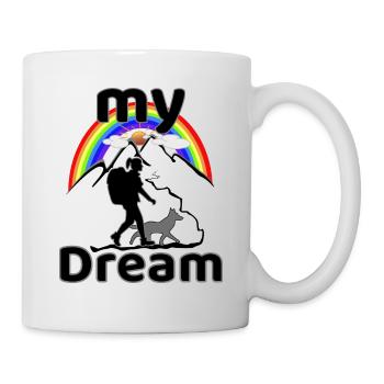 My Dream dog hiking with wife - Mug - white - Right