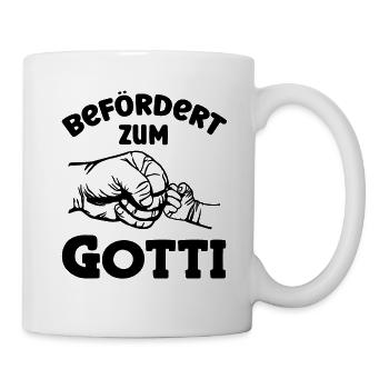 Befördert zum Gotti Patentante Schweiz Taufgotti - Tasse - Weiß - Rechts