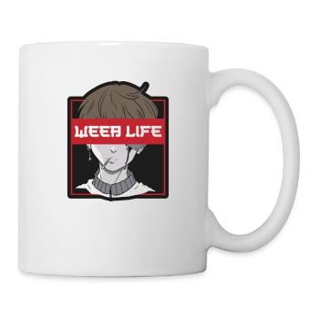 Un fan d’anime présente un cosplay de dessin animé japonais - Mug blanc - blanc - Droite