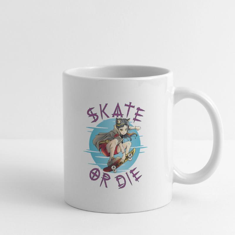 Skate oder stirb Skateboarder Anime Mädchen Tasse