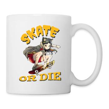 Skate or die Skateboarder Anime Girl - Mug - white - Right