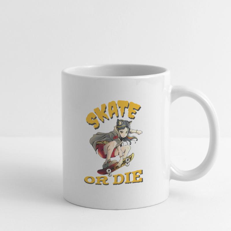 Skate oder stirb Skateboarder Anime Mädchen Tasse