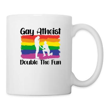 Gay LGBTQ Atheist Atheism Anti Religion Securalism - Tasse - Weiß - Rechts