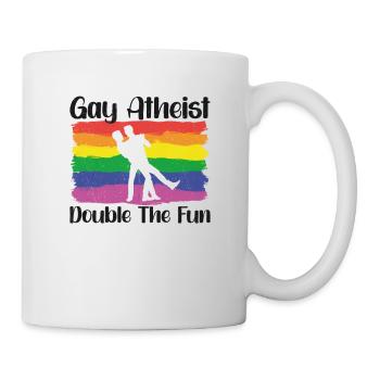 Gay LGBTQ Atheist Atheism Anti Religion Securalism - Tasse - Weiß - Rechts