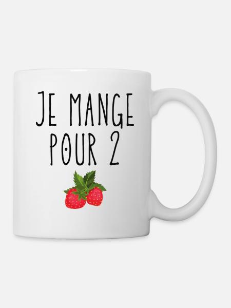 Je mange pour 2 - Mug blanc - blanc