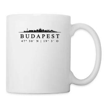 Budapest Koordinaten Design - Tasse - Weiß - Rechts