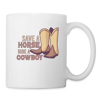 Cowboy Barn Bull Rider Rodeo Country Western - Tasse - Weiß - Rechts
