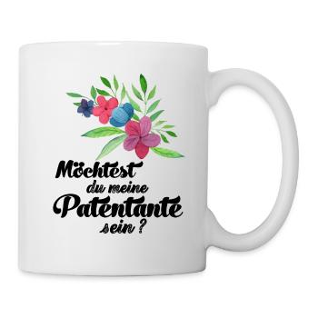 Möchtest du meine Patentante sein Taufpatin fragen - Tasse - Weiß - Rechts