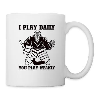 Eishockey-spieler Lustiger Eishockey-team-tormann - Tasse - Weiß - Rechts