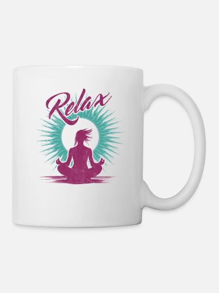 Yoga Relax - Le bien-être de la méditation - Mug blanc - blanc