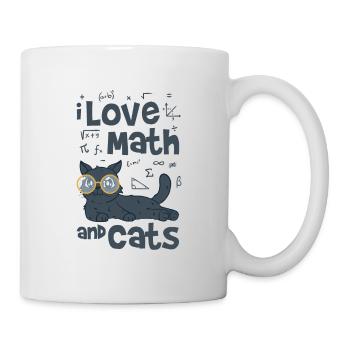 Les mathématiques et les chats - Mug blanc - blanc - Droite