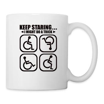 Handicapped Wheelchair Cyborg Leg Arm Amputee - Mug - white - Right