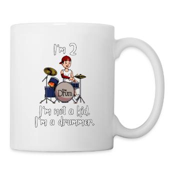 Ich bin 2 - Jungen Schlagzeuger - Tasse - Weiß - Rechts