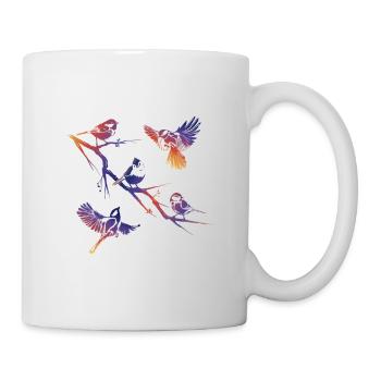 Oiseaux sur une branche - Mug blanc - blanc - Droite