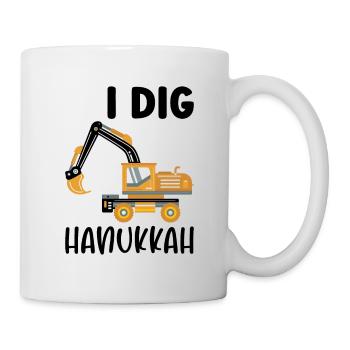 Excavator Driver Excavator Hanukkah - Mug - white - Right