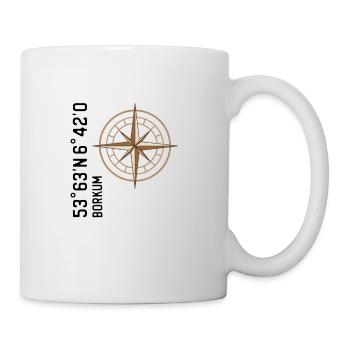 Borkum Koordinaten - Tasse - Weiß - Rechts