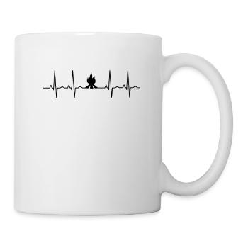 Lagerfeuer Herzschlag Camping - Tasse - Weiß - Rechts