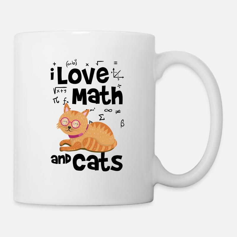 Mathe und Katzen - Tasse - Weiß