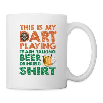 Dart & Bier Lustiger Darts Spruch - Tasse - Weiß - Rechts