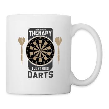 Dart & Bier Lustiger Darts Spruch - Tasse - Weiß - Rechts