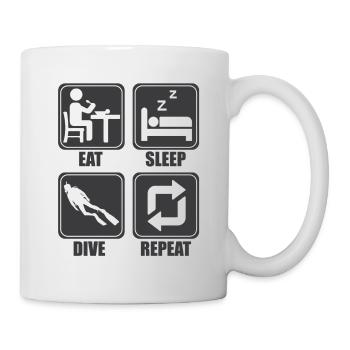 Taucher Tauchen Design Schnorcheln - Tasse - Weiß - Rechts