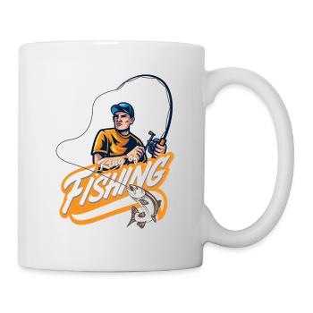 Lustiger Angler Fischer Spruch Angeln - Tasse - Weiß - Rechts