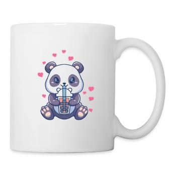 Kawaii Panda Baby Bär Boba Tee Blase Tee Mädchen - Tasse - Weiß - Rechts