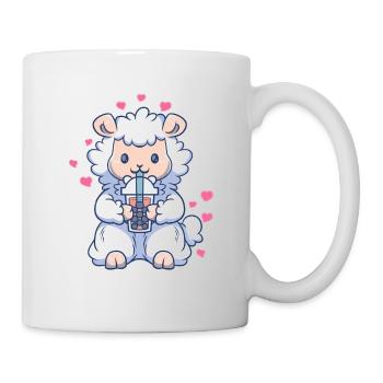 Kawaii Alpaka Baby Schaf Boba Bubble Tea Girl Anim - Mug - white - Right