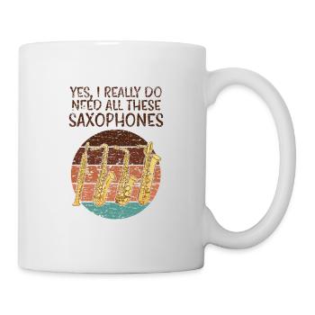 Types de saxophones - Mug blanc - blanc - Droite